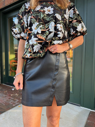 Z Supply | Allegra Vegan Leather Mini Skirt Black