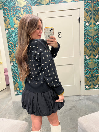 Olivaceous | Studded Sweater Black [pre-order]