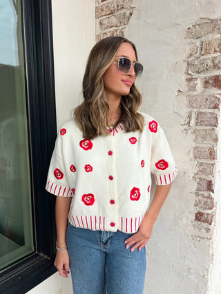 The Josie Cardigan Red