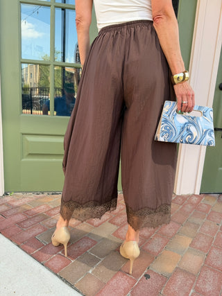 Emery Lace Pants Chocolate