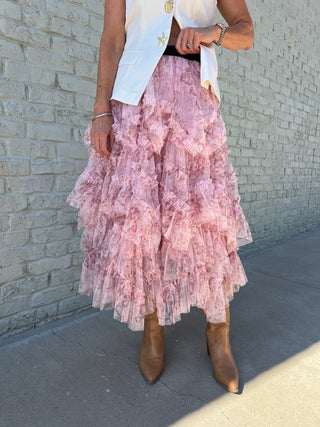 Rosalie Tiered Skirt Blush