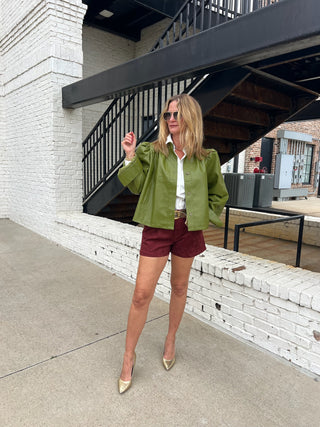 GLAM | Luna High Collar Jacket Olive