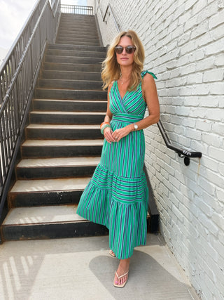 PINCH | Clover Stripe Tiered Maxi Dress