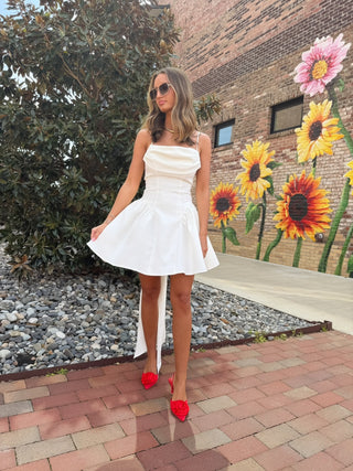 Sweet Love Bow Dress White