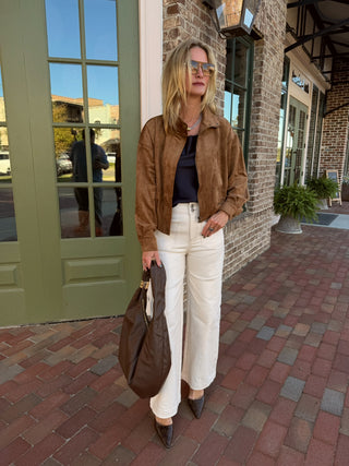 Z SUPPLY | Corin Bubble Hem Jacket Saddle Suede