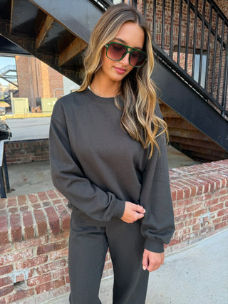 Z Supply Boyfriend Sweatshirt Ash Black