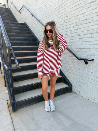 Rambo Stripe Set Burgundy