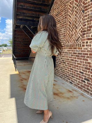 THML | The Melton Midi Dress Green