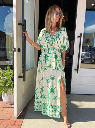 Aakaa | Summer Palms Kimono Dress