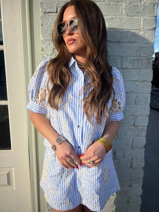 The Eleanor Lace Stripe Set