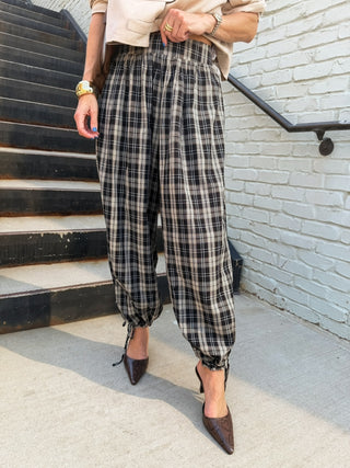 Blair Plaid Pants Black