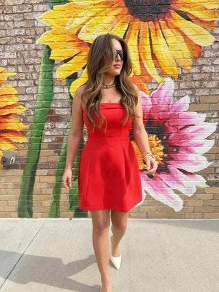 Shalei Strapless Mini Red