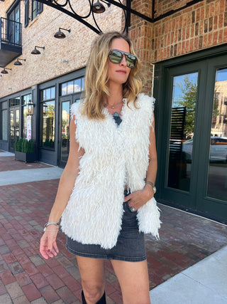 Sage The Label | Trailblazer Long Fur Vest White