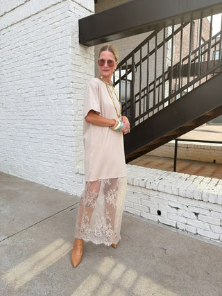 Living Lace Dress Taupe