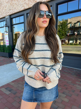 Sage The Label | Hudson Two Tone Sweater Oatmeal Multi