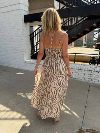 NEEDII | Sahara Zebra Tiered Dress