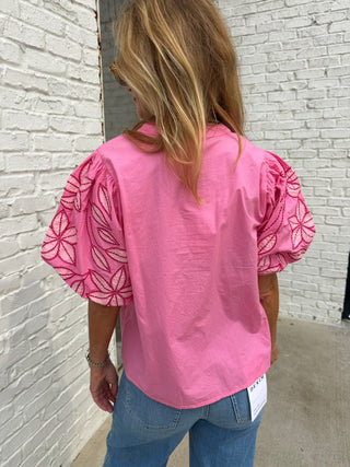 THML | Magnolia Bloom Embroidered Top
