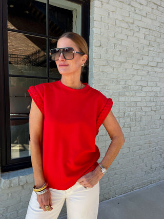 Entro |  So Demure Top Red