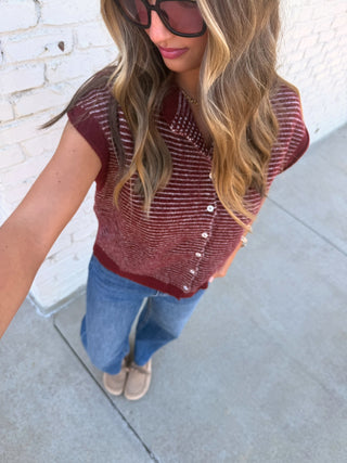 Lottie Pinstripe Knit Wine