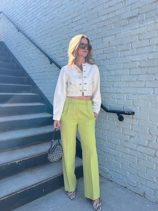 City Chic Cream Denim Jacket