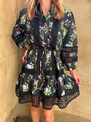 Entro | Kera Multi Floral Lace Mini Dress