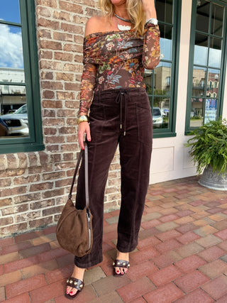 DAZE DENIM | Villa Pant Drawstring Barrel Pant Chocolate