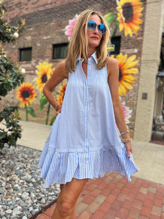 Sunkissed Stripe Dress Blue
