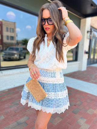 Current Air| The Cami Floral Lace Blouse