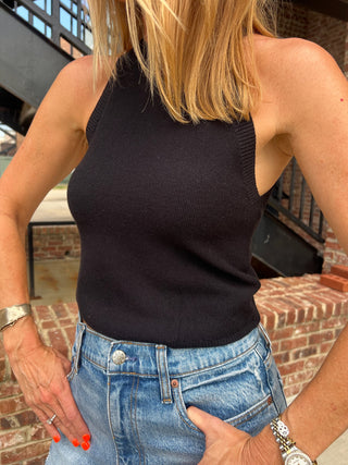The Lake Sleeveless Knit Top Black