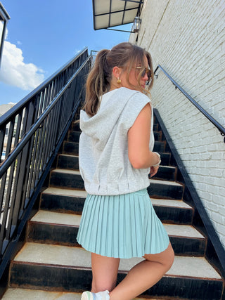 Janet Boxy Zip Up Hoodie Heather Grey