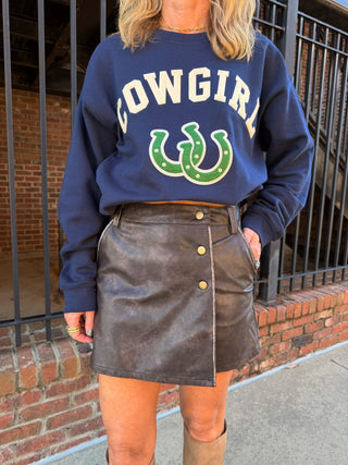 Cami Leather Skort Brown