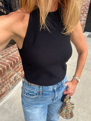 The Lake Sleeveless Knit Top Black