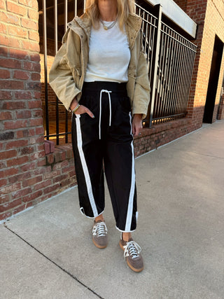 Hayden Stripe Track Pants Black