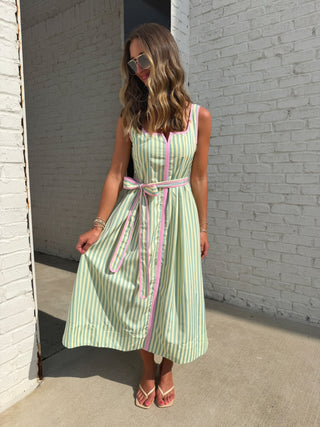 BABY PINK | Lenny Stripe Midi Dress