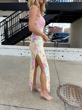 The Buttercream Bloom Lace Maxi Dress