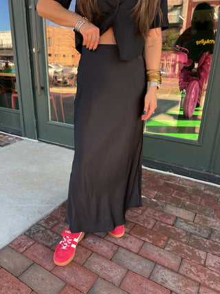 Z Supply | Izabel Luxe Satin Skirt Black