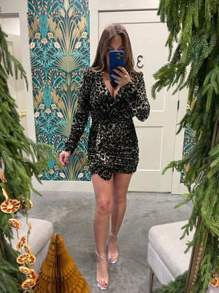 Marilyn Leopard Velvet dress