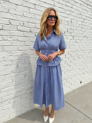 Entro | Gingham Blue and White Dress