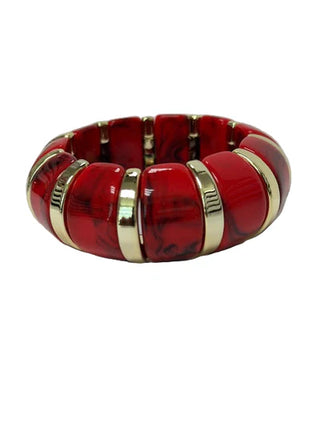 Marble Red Resin Bangle Bracelet