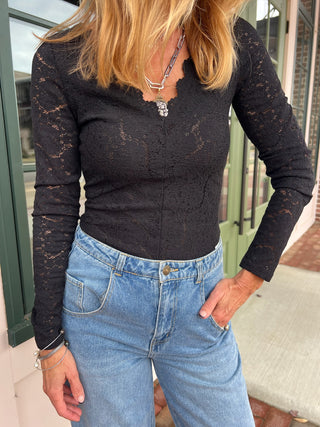 Z Supply | Nightfall Lace Bodysuit Black