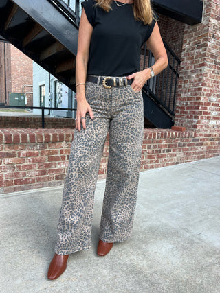 Z Supply | Marli Denim Leopard Pant Desert Tan