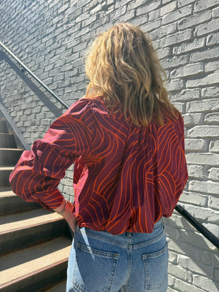 ENTRO Joslin Blouse Burgundy