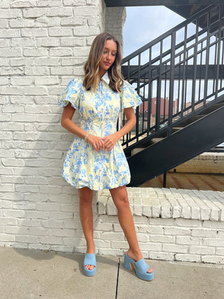 Blue Meadow Zip Front Dress