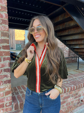 THML | Jane Velvet Blouse