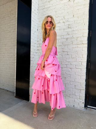Entro |  The Posie Tiered Maxi Dress Pink
