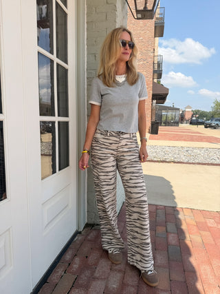Sadie Tiger Print Wide Leg Pants