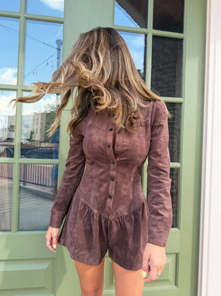 Zoey Collar Romper Chocolate