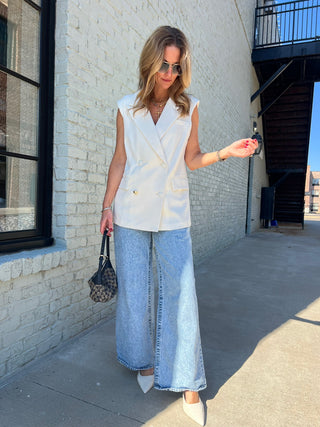 Betsy Blazer Vest Cream
