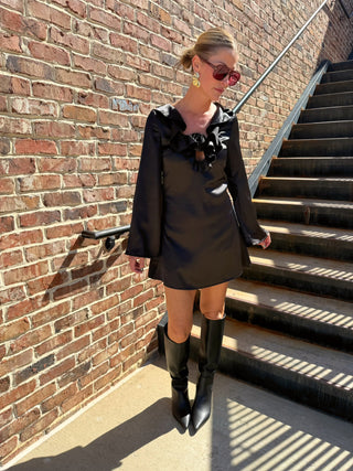 Shannon Bell Sleeve Dress Black