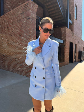 Reese Blazer Dress Baby Blue